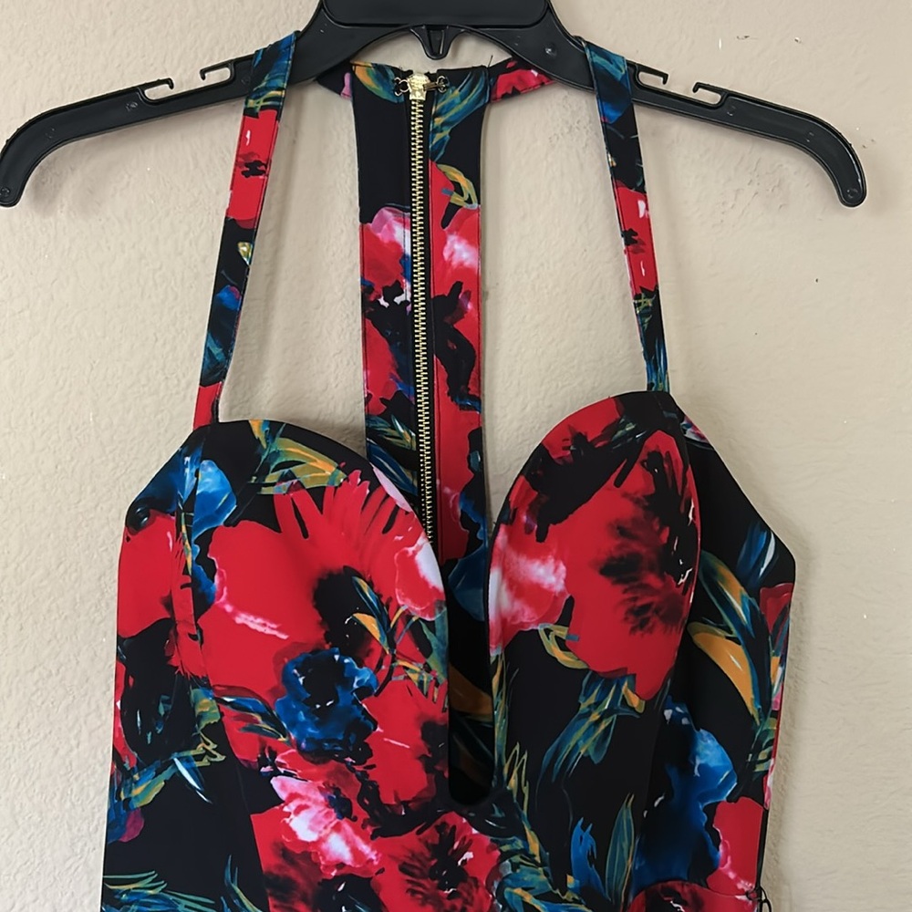 NWT Bebe x Naven Floral Halter Crisscross Jumpsuit 10 - Picture 5 of 10